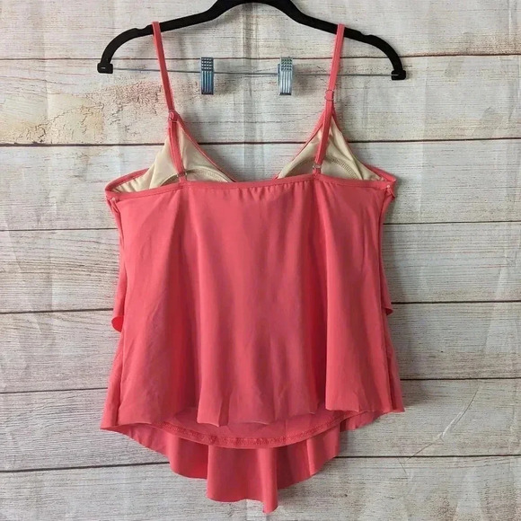 Magicsuit Size 14 Rita Tankini Swim Top Peach Triple Tiered Padded Bra Insert - Picture 4 of 12